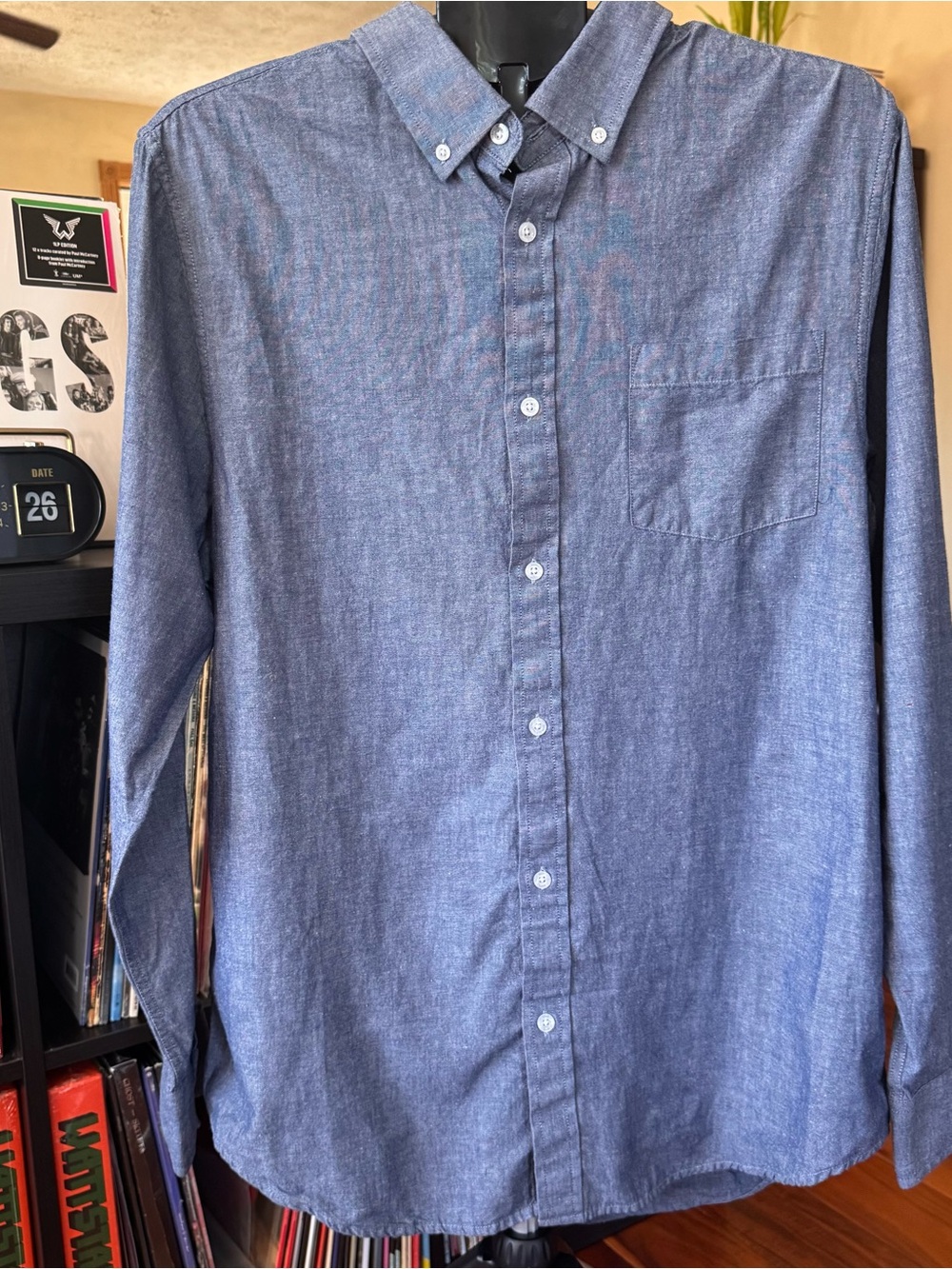 Five Four Men's Long-Sleeve Button-Down Shirt in Blue